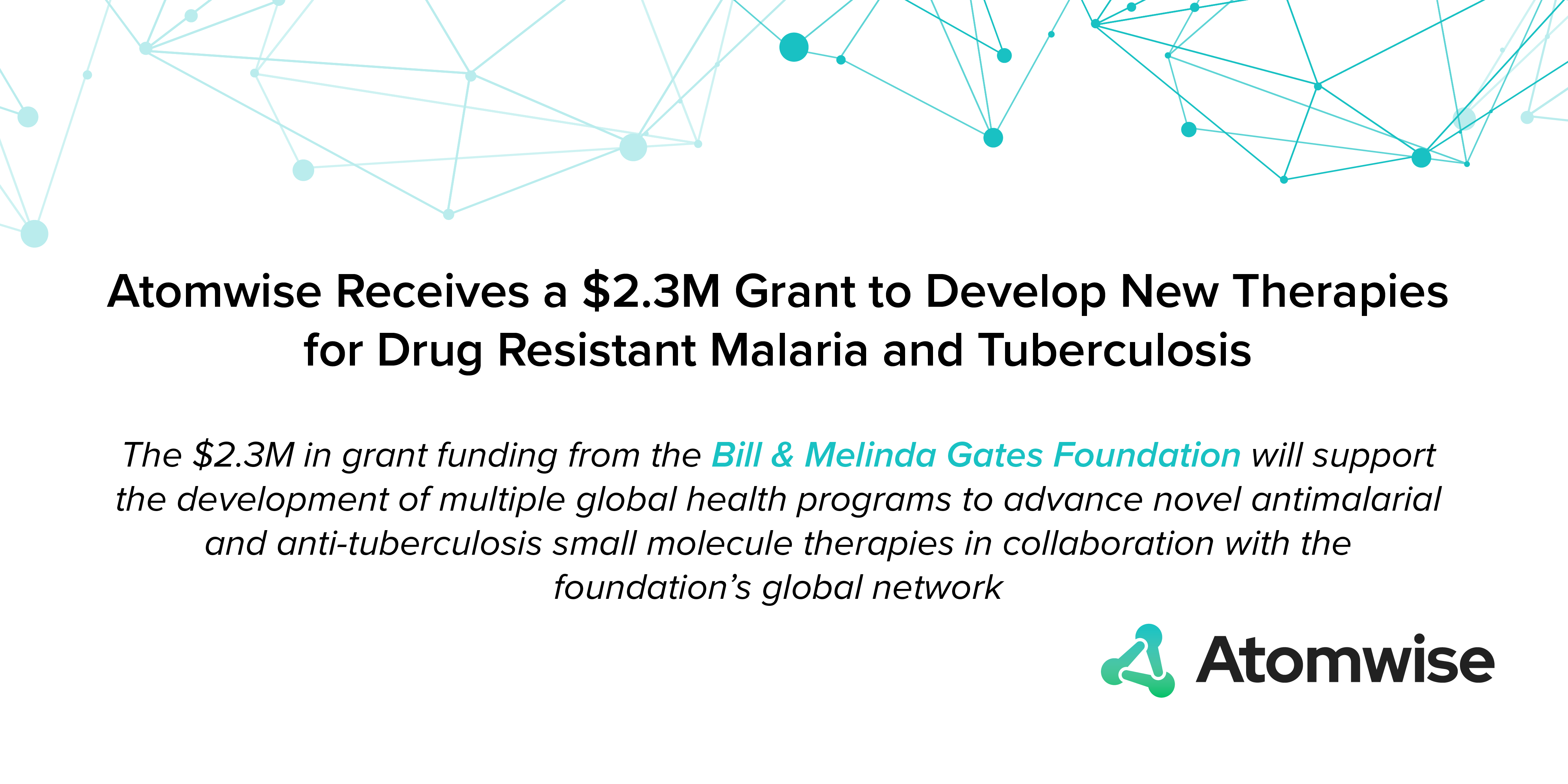 Atomwise grant funding announcement from the Gates Foundation